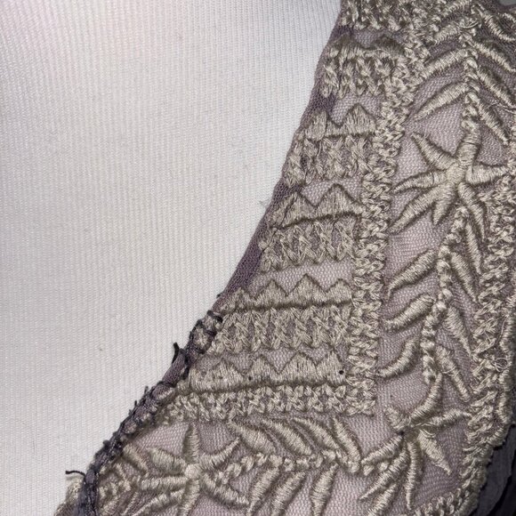 FREE PEOPLE Blouse Women's Top Blouse  Sheer Lace Long Sleeve Gray no size tag - Picture 15 of 16
